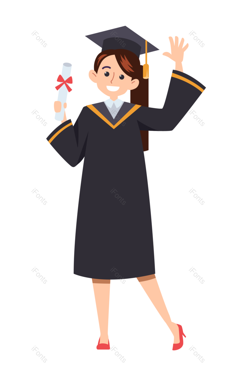 毕业季图片,卡通人物元素,快乐PNG,学生免抠素材